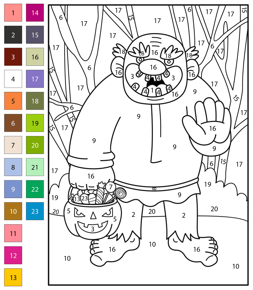 Goblin Color By Number Coloring Page Md Coloring Page — Free Printable — free printable coloring page